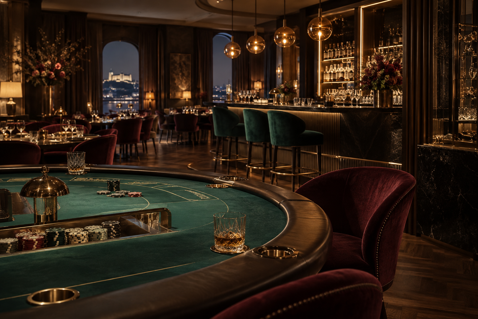 Diskrétny herný salónik pri reštaurácii